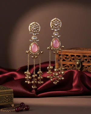 Blush Pink Kashmiri Ghungroo Earring