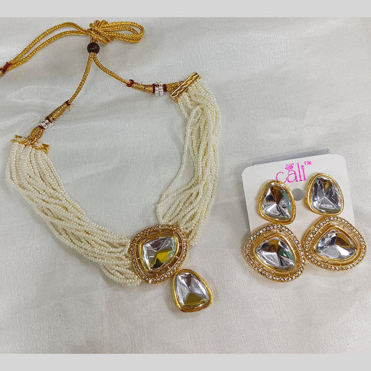 Crystal Look Beaded Choker Earring Set