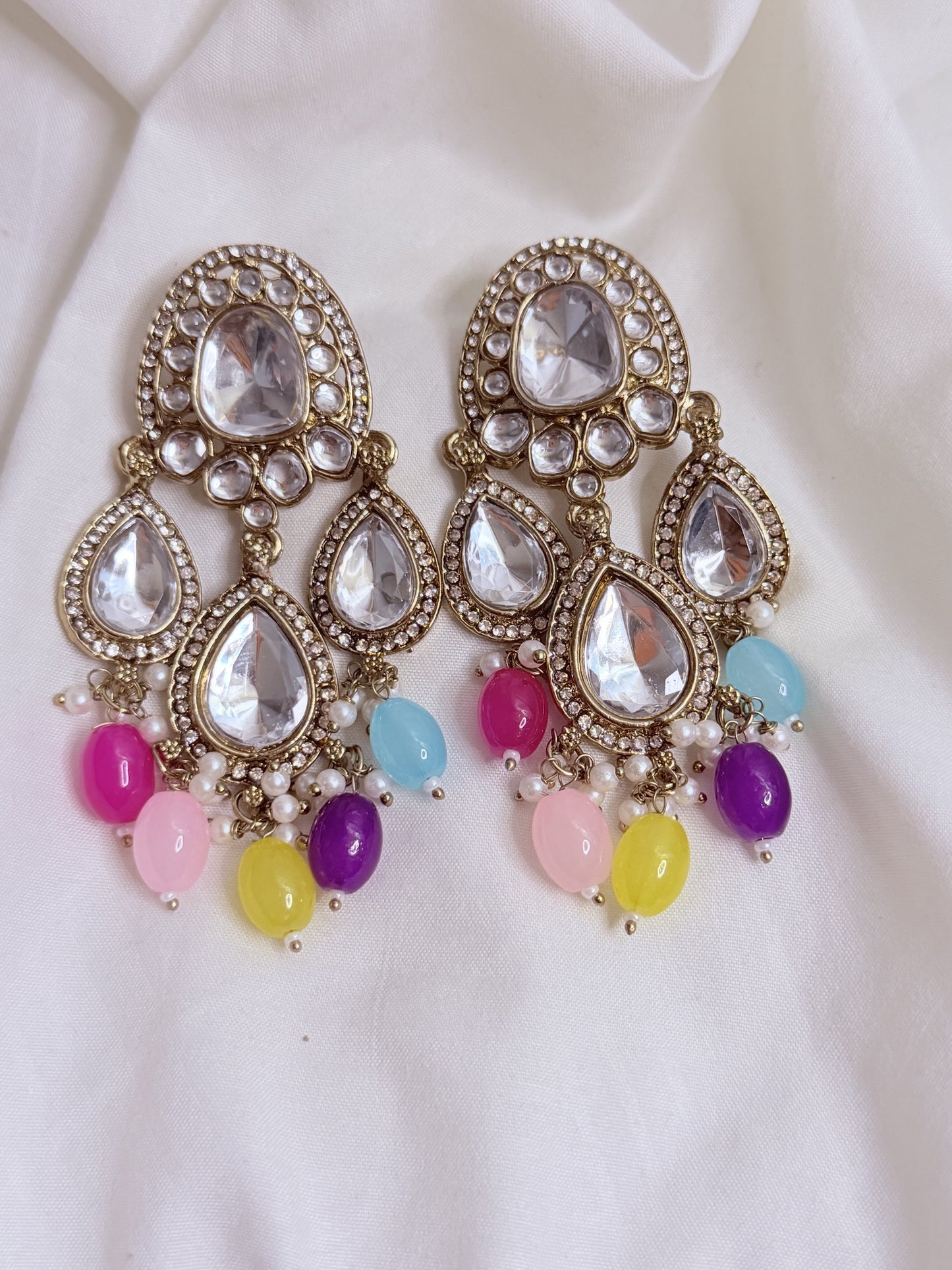Multi Bead Stone Earring