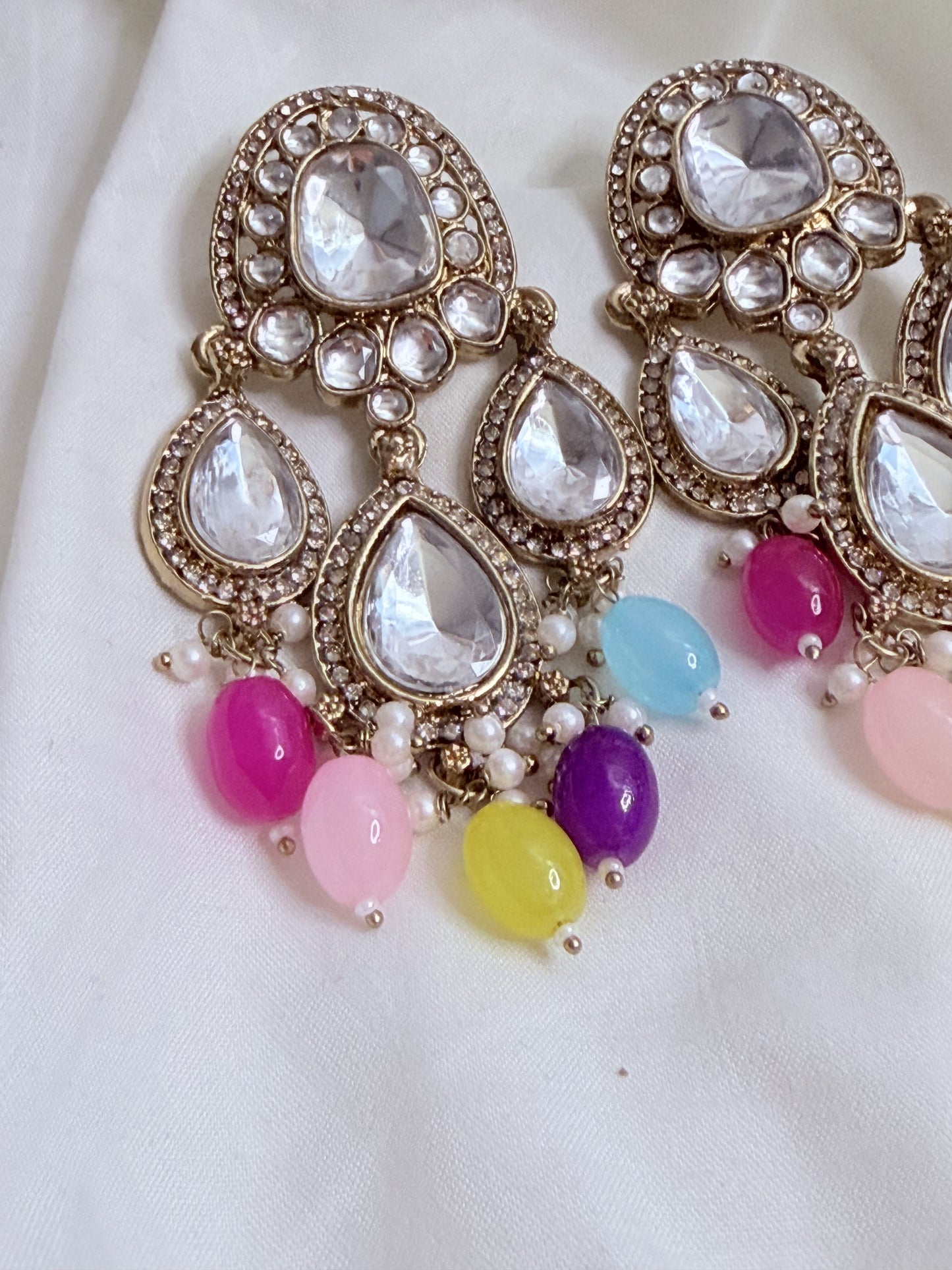 Multi Bead Stone Earring