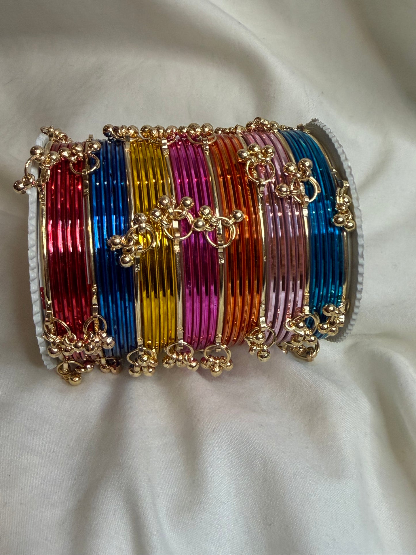 Multi Color Kashmiri Ghungroo Bangle Set- Metal