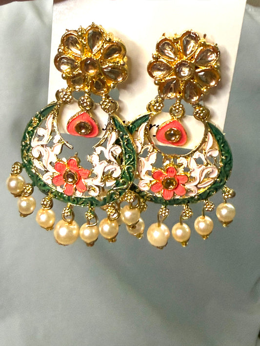 Mahi Meenakari Floral Chandbali