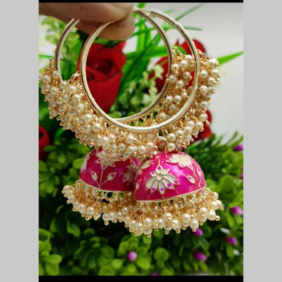 Meenakari Jhumka- Multiple Colors