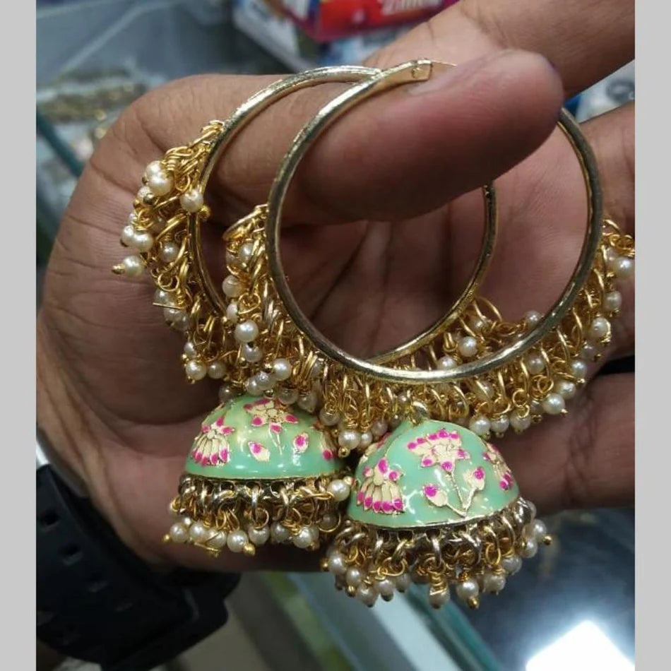Meenakari Jhumka- Multiple Colors
