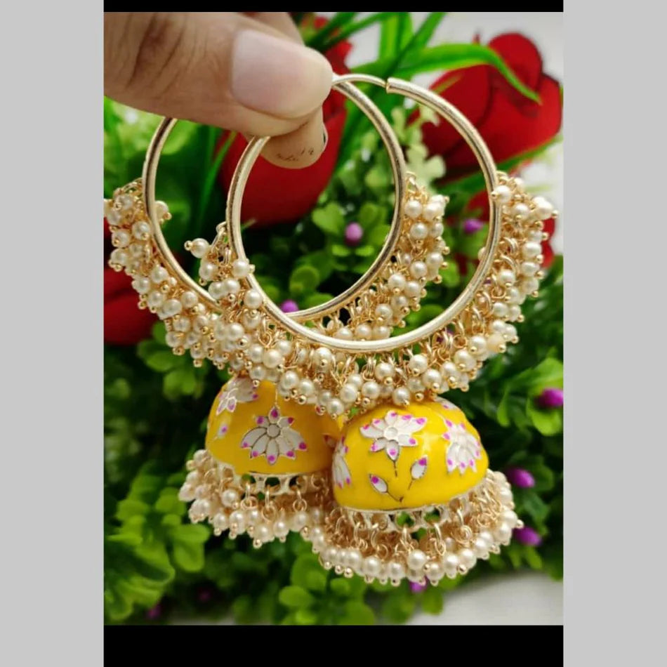 Meenakari Jhumka- Multiple Colors